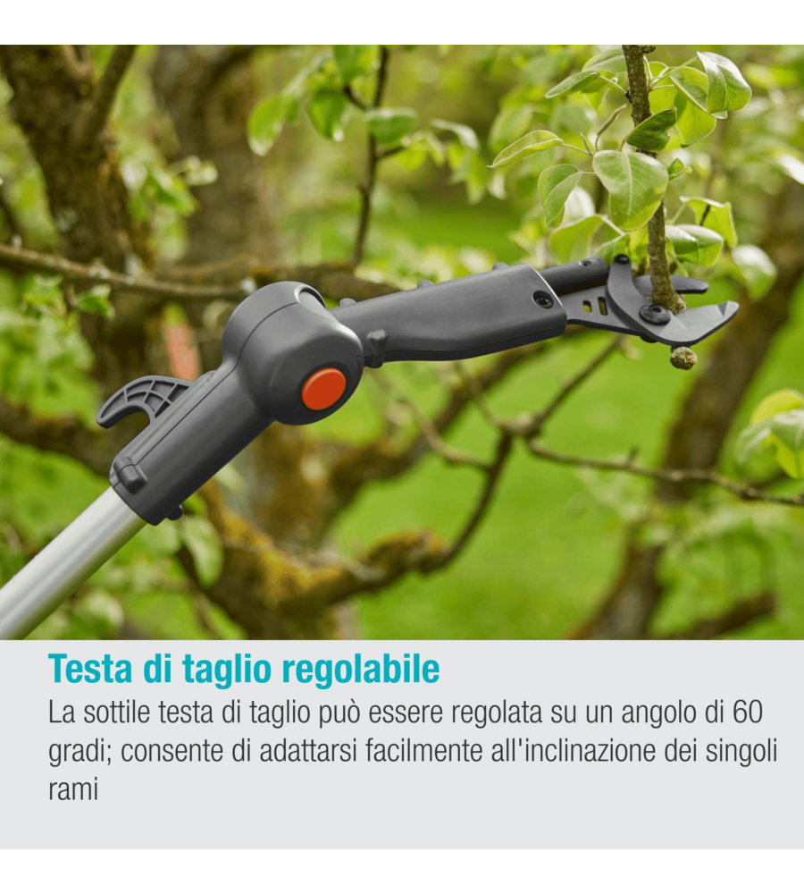 Troncarami telescopico a batteria gardena "highcut" 18v 2,0ah, caricabatterie incluso