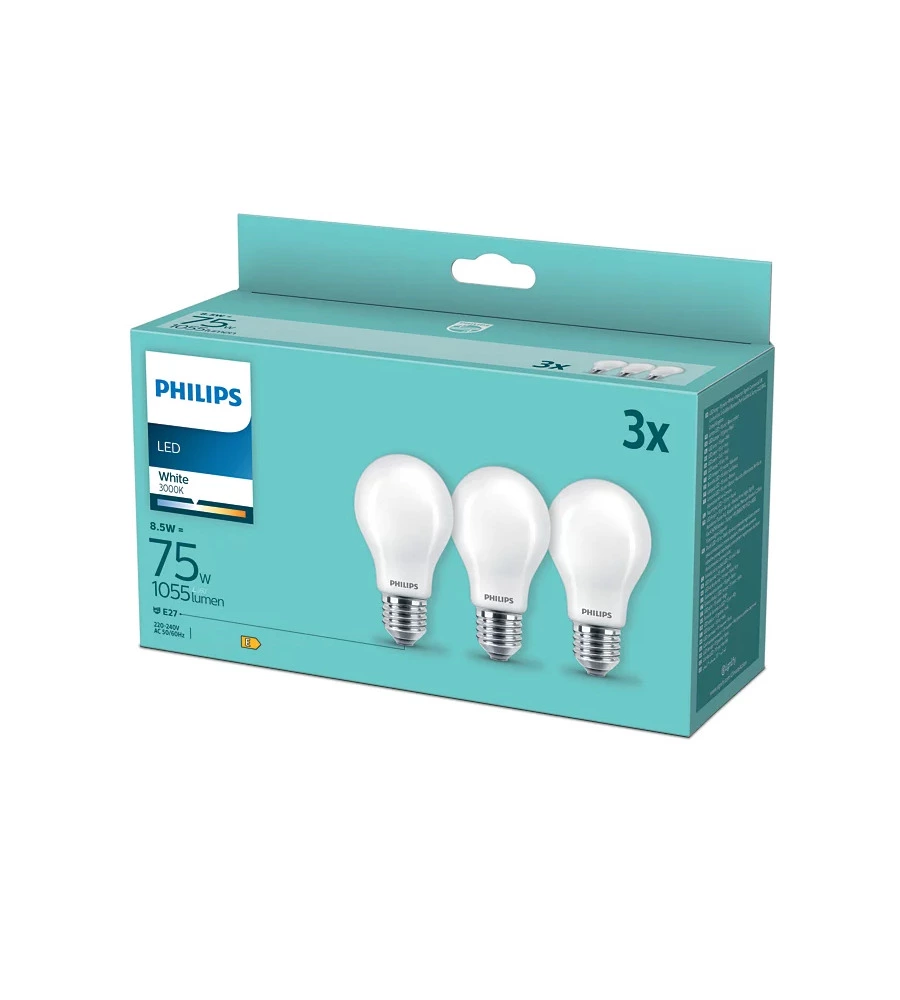 3 lampadine led philips 3000 k, 1055 lm