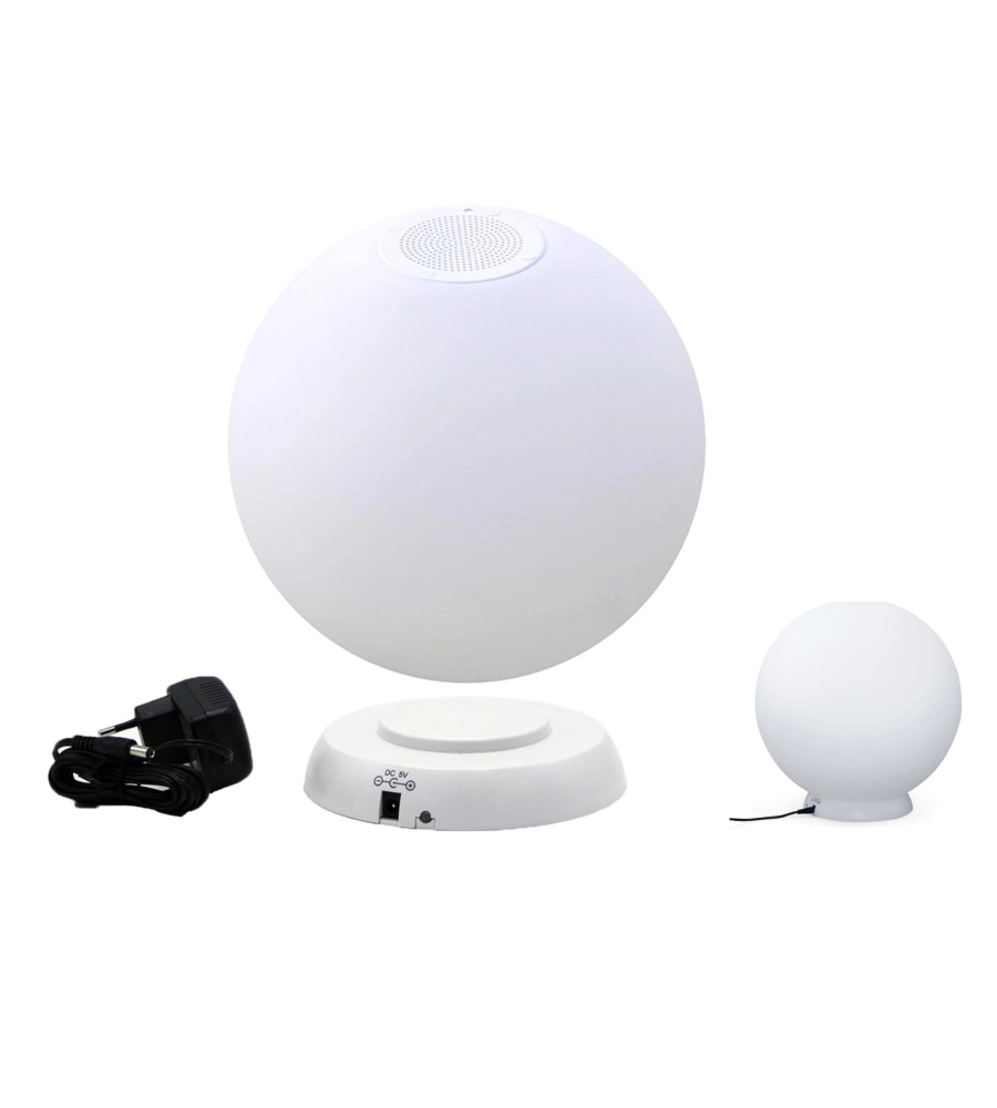 Sfera lumonosa e speaker in bluetooth solare riviera in pe e abs, Ø 30xh 26 cm