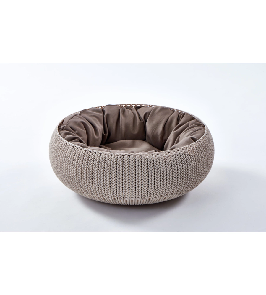 Cuccia aperta per cani e gatti keter "cozy" aperta in resina colore beige, 55x54x19 cm