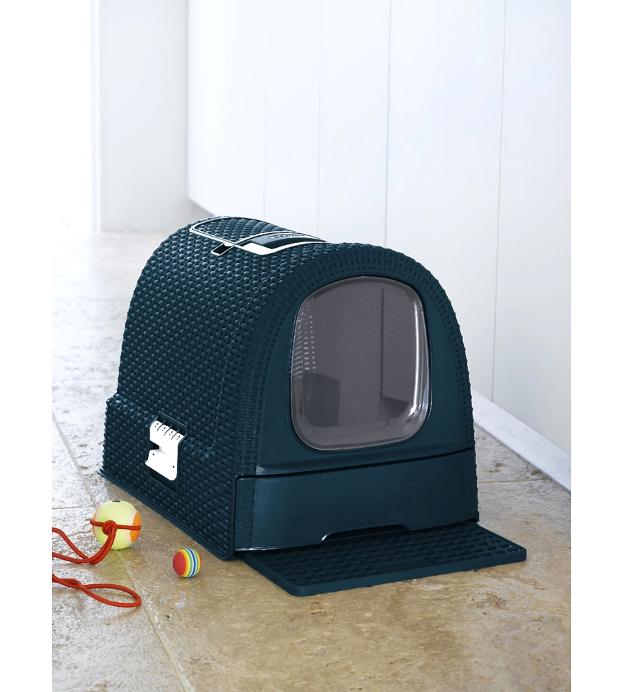 Lettiera e trasportino per gatti keter "cat litter box" in polipropilene colore antracite, 51x39x39 cm