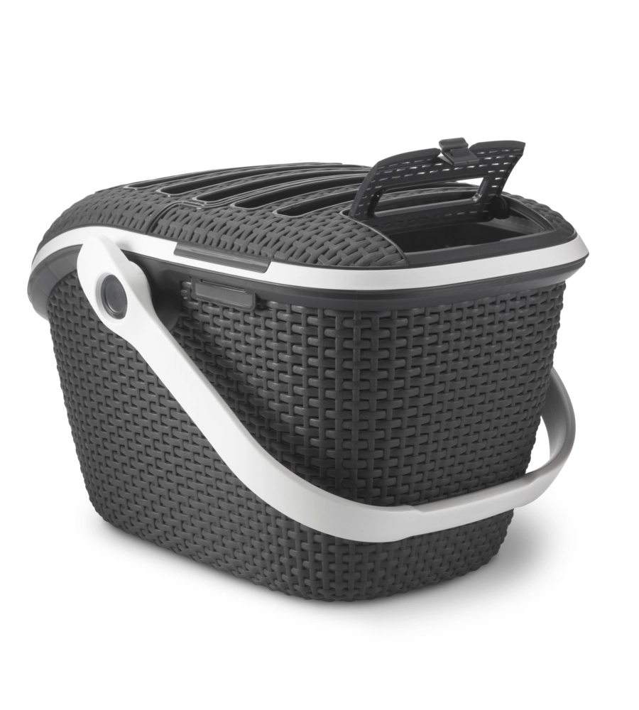 Trasportino per gatti keter "pet carrier" in resina colore antracite, 51x38x33 cm