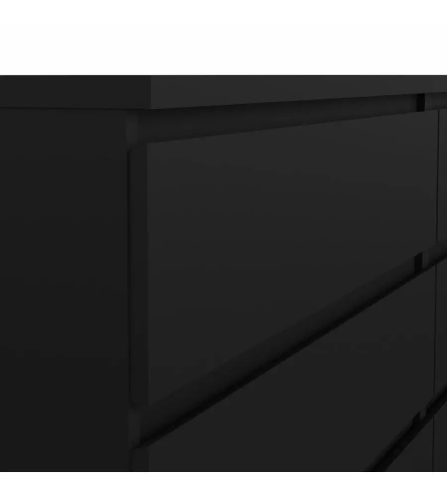 Cassettiera doppia "naia" con 6 cassetti colore nero opaco, 153,8x50x70,1 cm