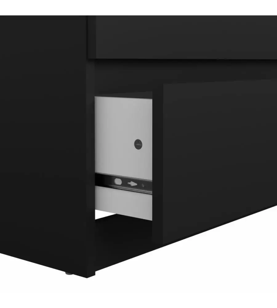 Cassettiera doppia "naia" con 6 cassetti colore nero opaco, 153,8x50x70,1 cm