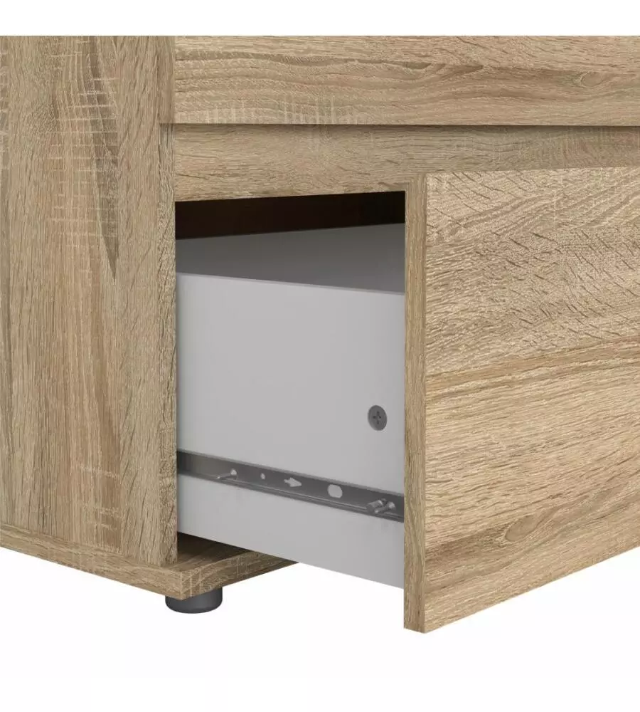 Cassettiera doppia "nova" con 6 cassetti colore rovere, 153,4x50x83,7 cm