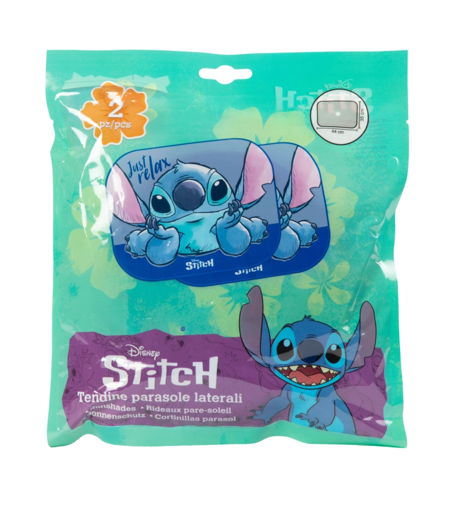 Coppia tendine auto laterali "disney stitch" tg 44x35 cm