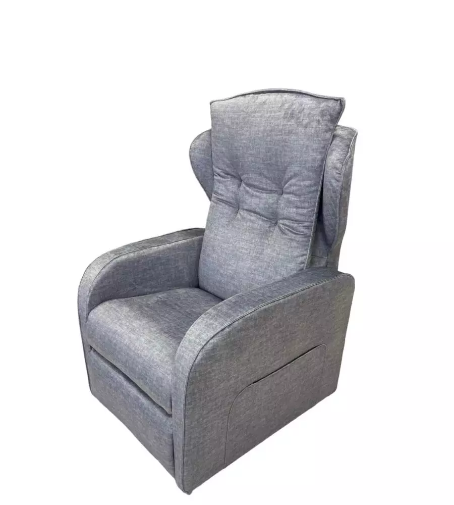 Poltrona "jolly" con recliner e alzata elettrica in tessuto grigio chiaro, 75x85x108 cm