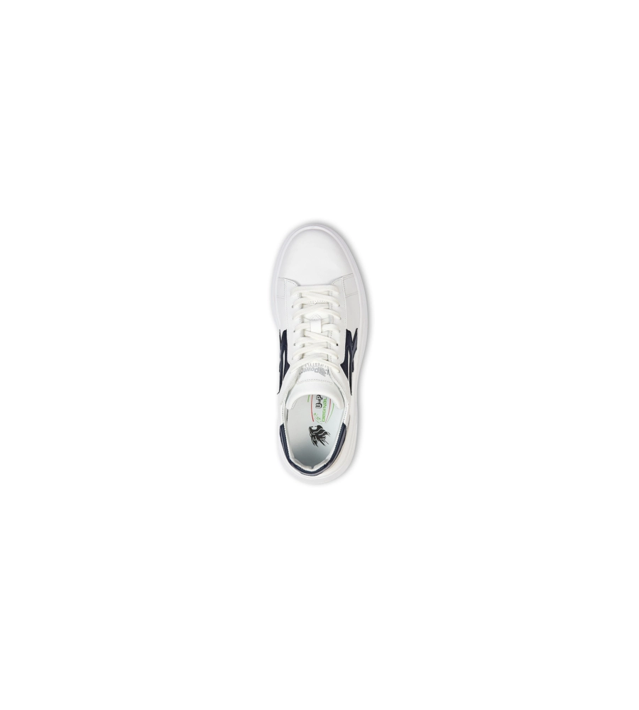 Scarpa sneaker u-power "blair" in pelle colore bianco e beige, tg 39