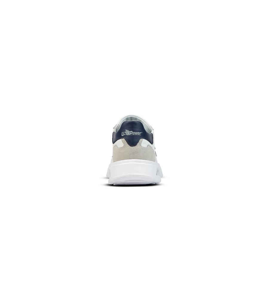 Scarpa sneaker u-power "blair" in pelle colore bianco e beige, tg 41