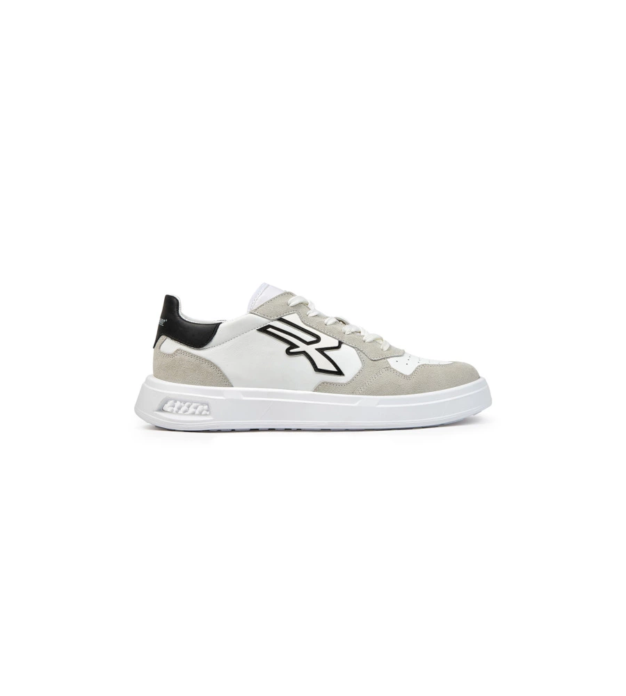 Scarpa sneaker u-power "helix" in pelle colore bianco e beige, tg 39