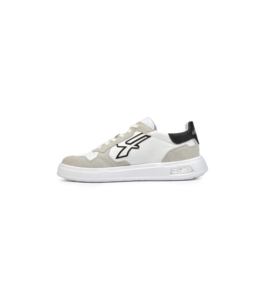 Scarpa sneaker u-power "helix" in pelle colore bianco e beige, tg 39