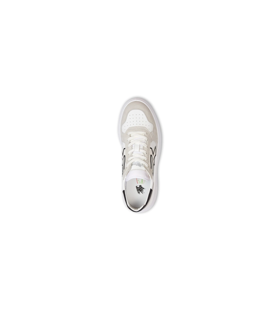 Scarpa sneaker u-power "helix" in pelle colore bianco e beige, tg 39