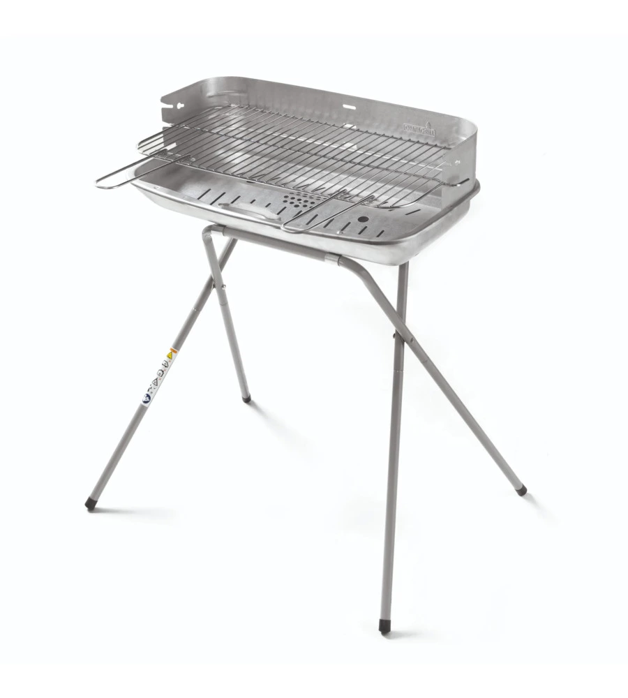 Barbecue a carbone ompagrill "60-40 aluminized" in acciaio alluminato, 60x36 cm.