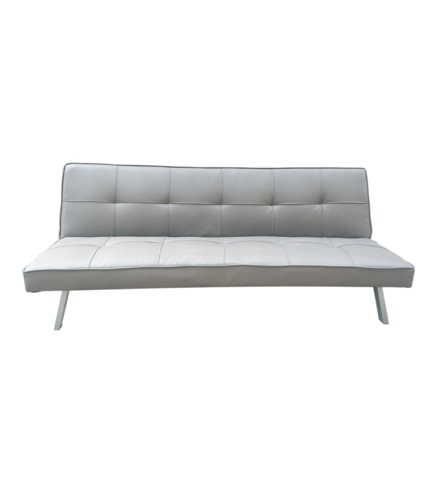 Divano letto 3 posti "clarelle" in tessuto grigio, 178x71x81 cm