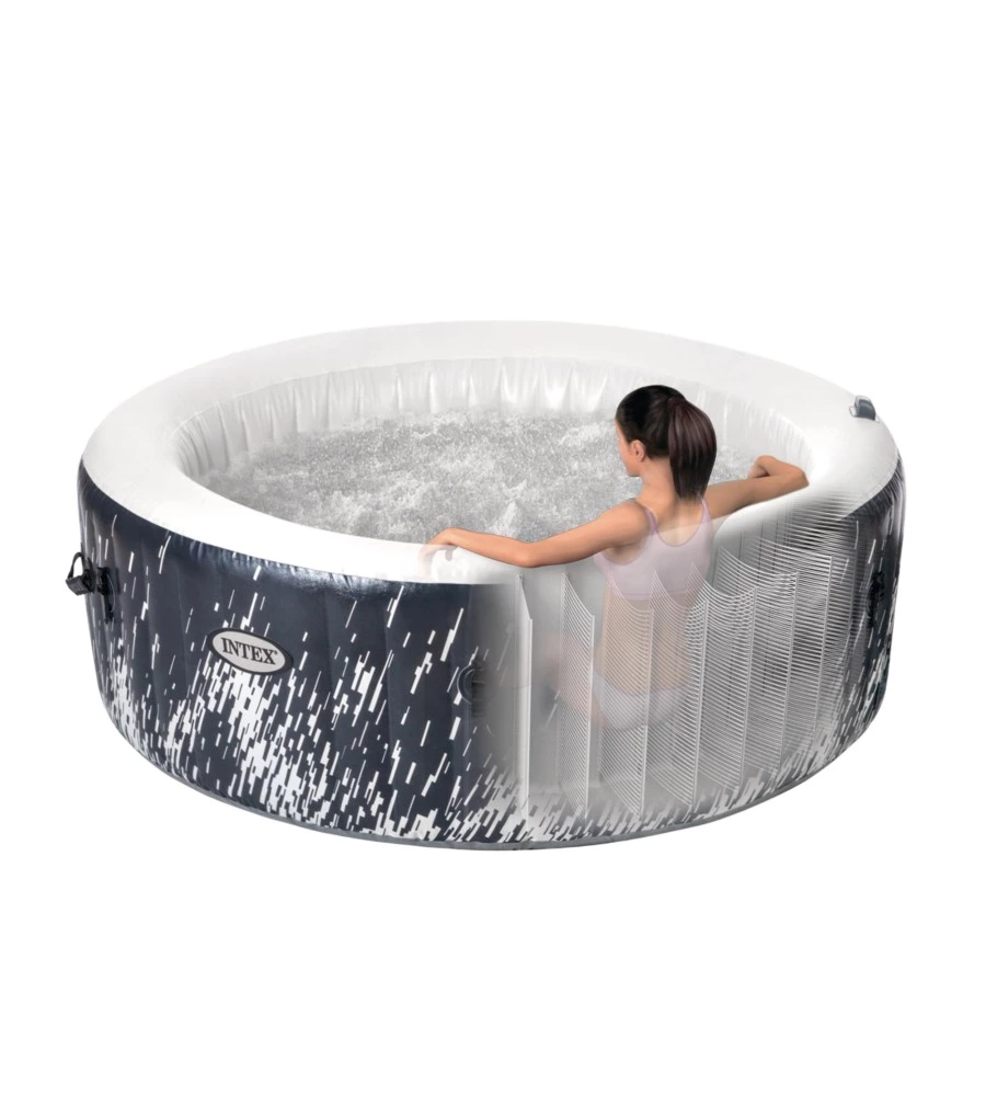 Piscina idromassaggio gonfiabile intex "bubble glow deluxe" 4 persone 196x196x71cm