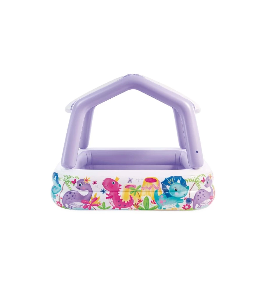 Piscina gonfiabile quadrata per bambini intex "acquario" con tettoia removibile 157x157x122 cm