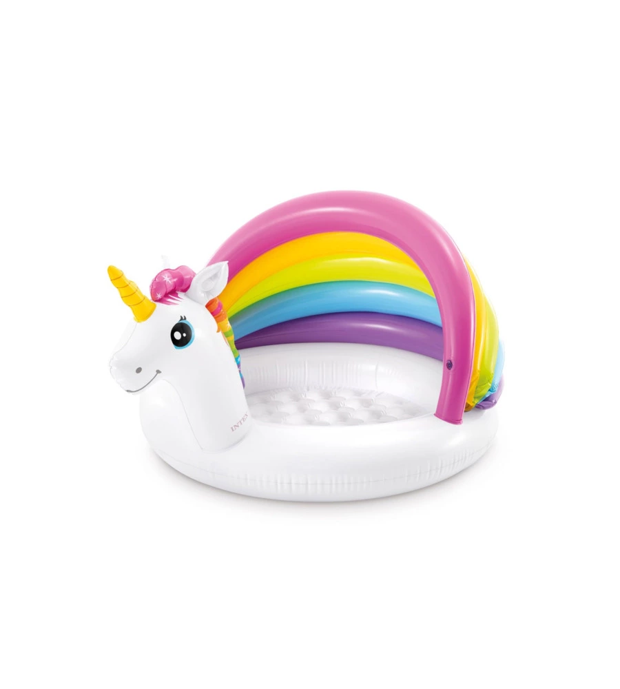 Piscina gonfiabile ovale per bambini intex "unicorno" con parasole 127x102x69 cm