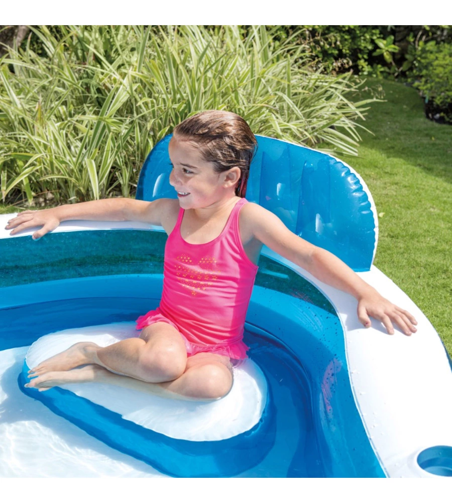 Piscina gonfiabile quadrata per bambini intex "family 4 sedili" 229x229x66 cm