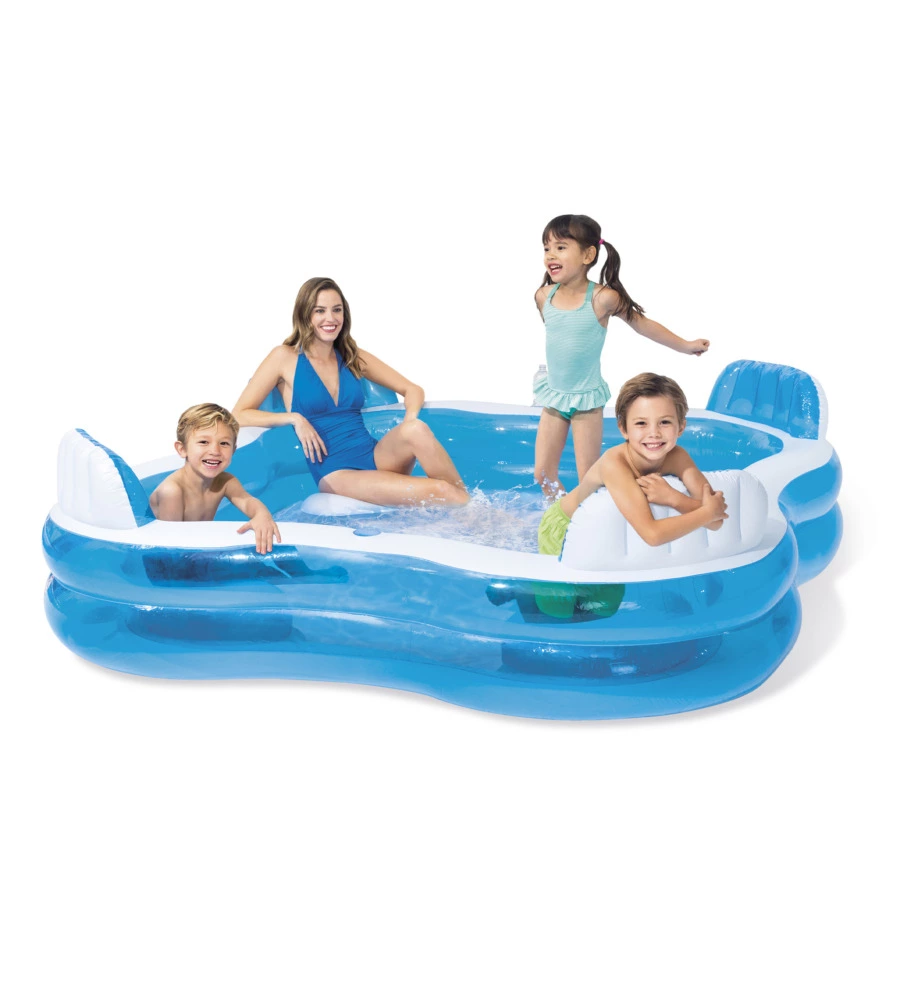 Piscina gonfiabile quadrata per bambini intex "family 4 sedili" 229x229x66 cm