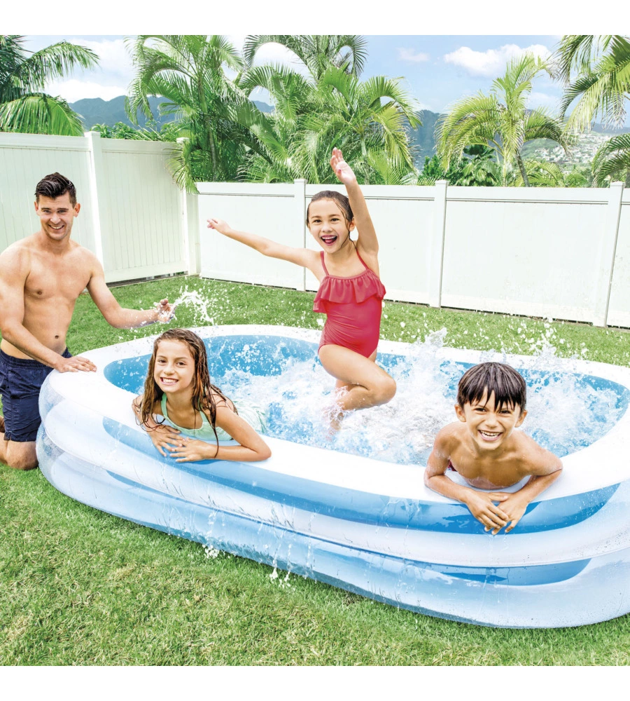 Piscina gonfiabile rettangolare per bambini intex "family" 262x175x56 cm