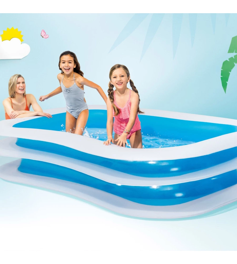 Piscina gonfiabile rettangolare per bambini intex "family" 262x175x56 cm