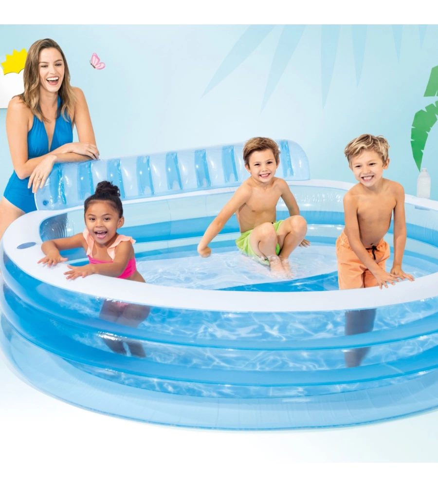 Piscina gonfiabile ovale per bambini intex "family lounge" 229x218x79 cm