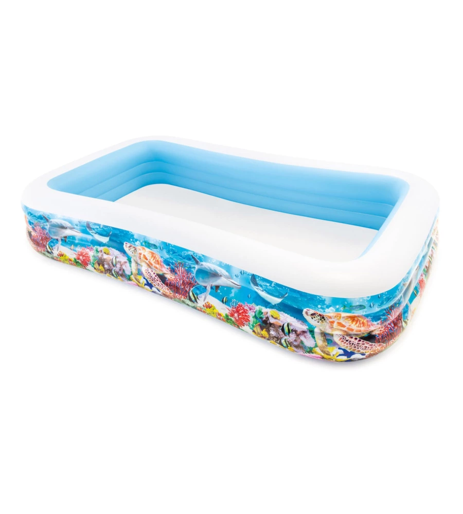 Piscina gonfiabile rettangolare per bambini intex "swim center pesci" 3005x183x56 cm