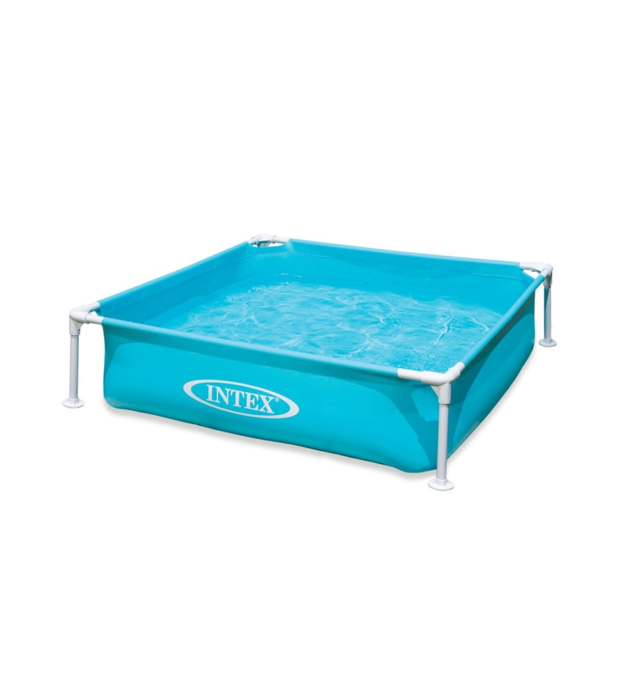 Piscina fuori terra quadrata intex "mini frame" colore celeste 122x122x30 cm