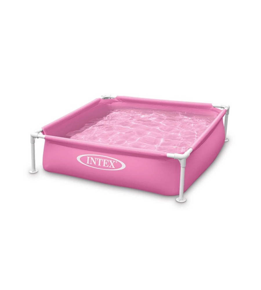 Piscina fuori terra quadrata intex "mini frame" colore rosa 122x122x30 cm