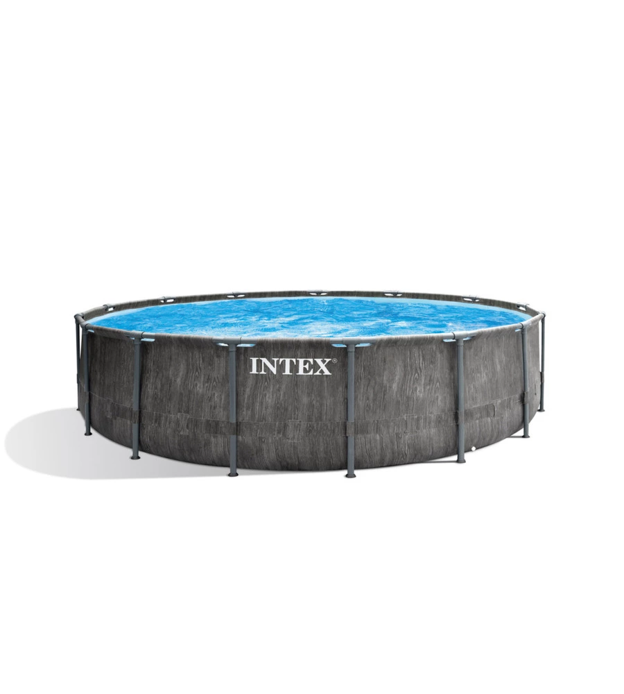 Piscina fuori terra rotonda intex "prisma greywood" 457x457x122 cm