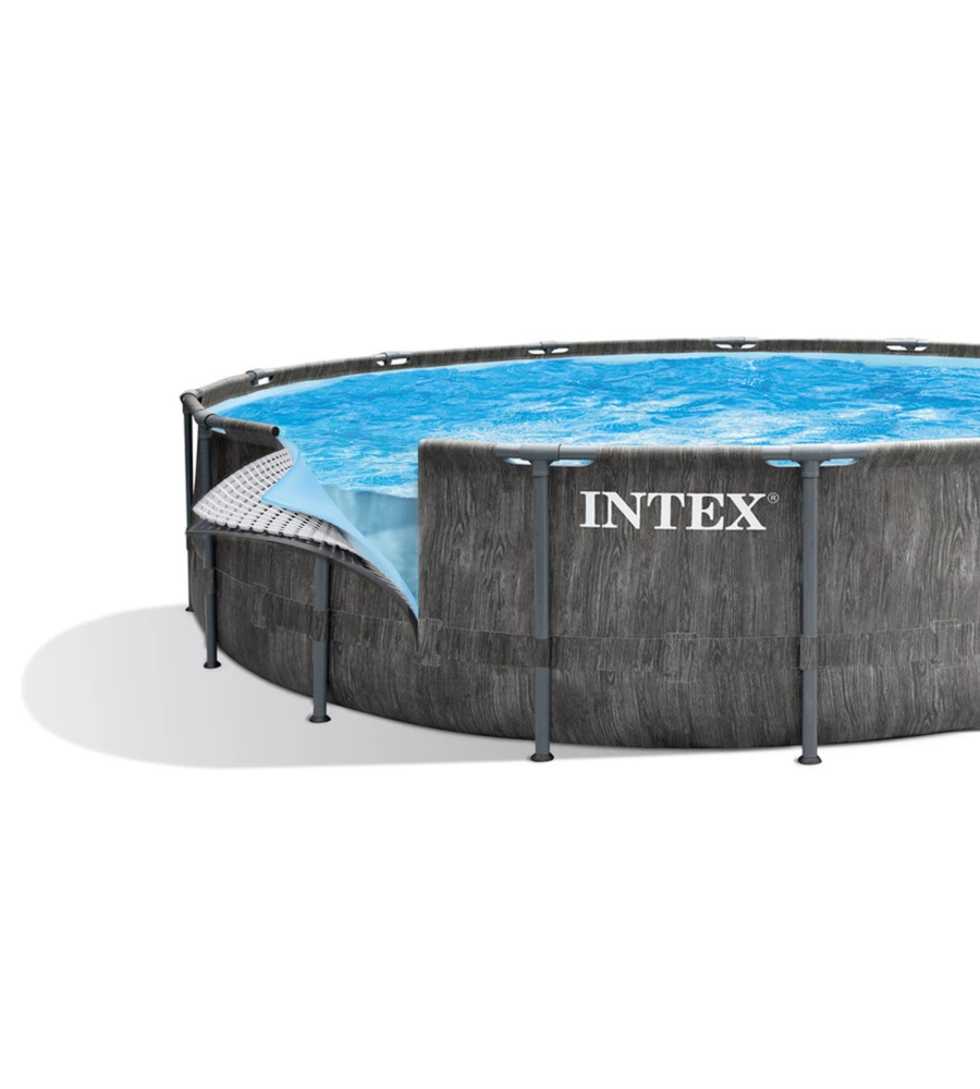 Piscina fuori terra rotonda intex "prisma greywood" 457x457x122 cm