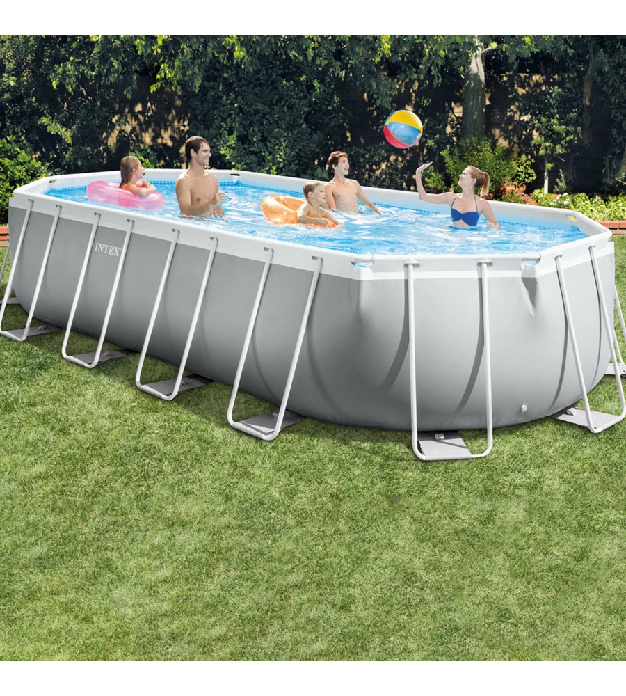 Piscina prisma ovale 610x305x122 cm con pompa filt