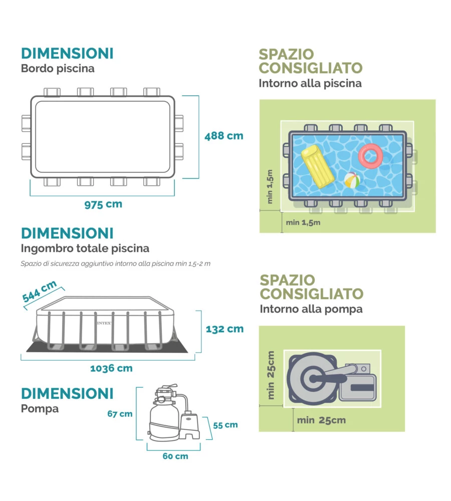 Piscina fuori terra rettangolare intex "ultra xtr frame" 975x488x132 cm - cod.26374