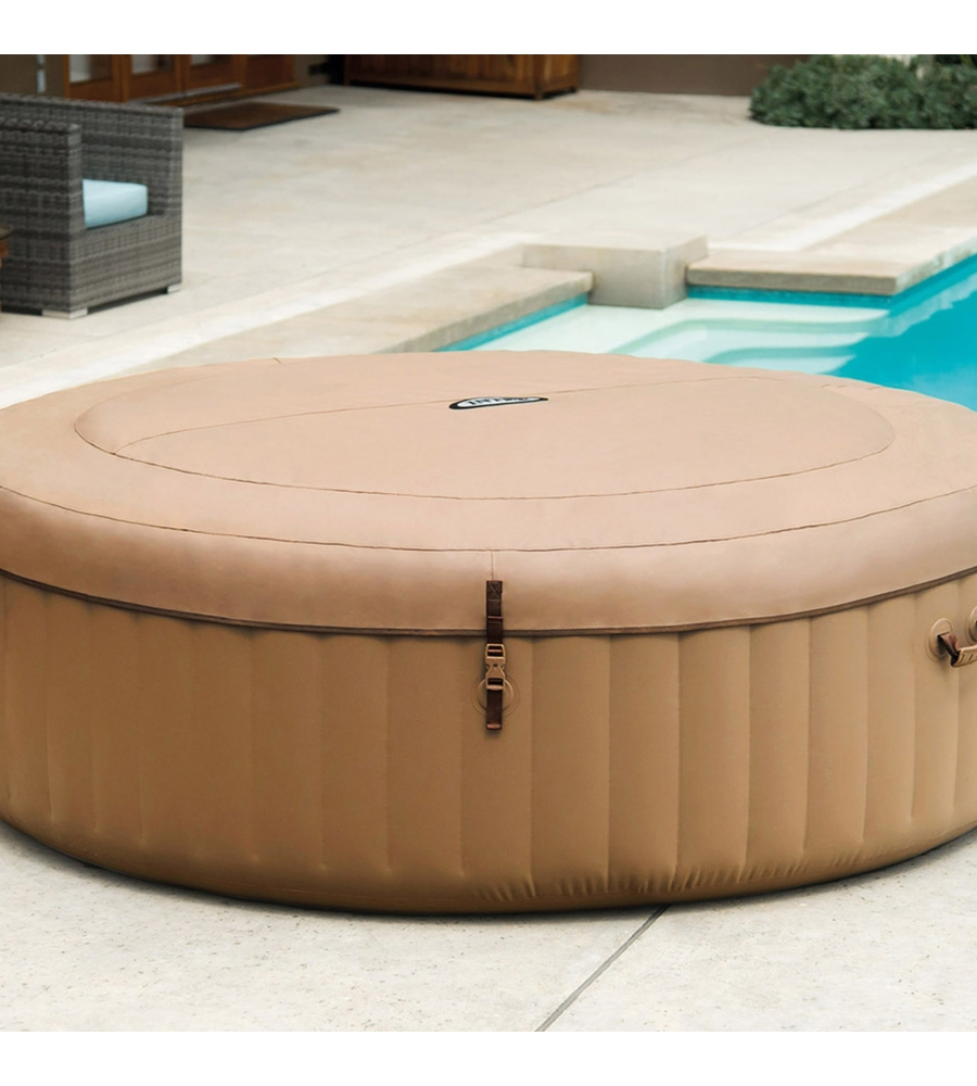 Piscina idromassaggio gonfiabile rotonda intex "bubble massage" 6 persone 216x216x71cm