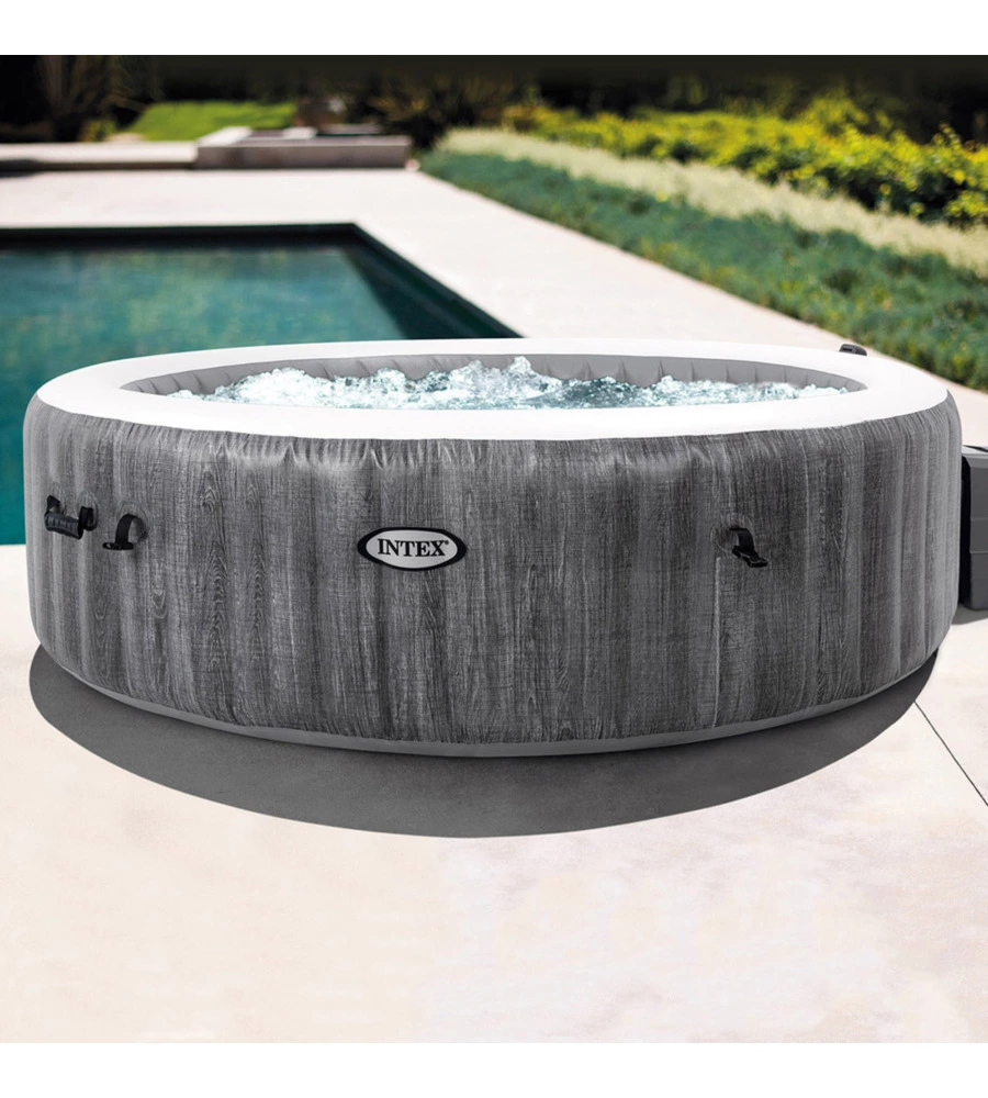 Piscina idromassaggio gonfiabile rotonda intex "greywood deluxe" 6 persone 216x216x71cm