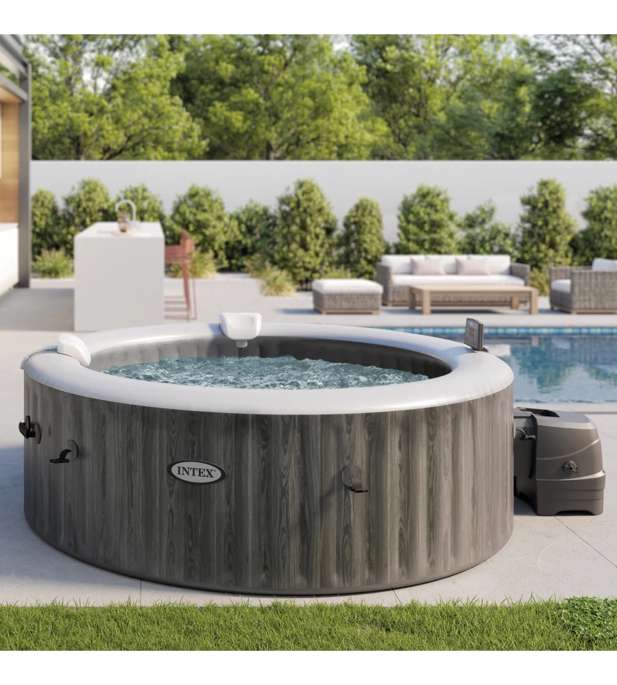 Piscina idromassaggio gonfiabile rotonda intex "greywood deluxe" 6 persone 216x216x71cm