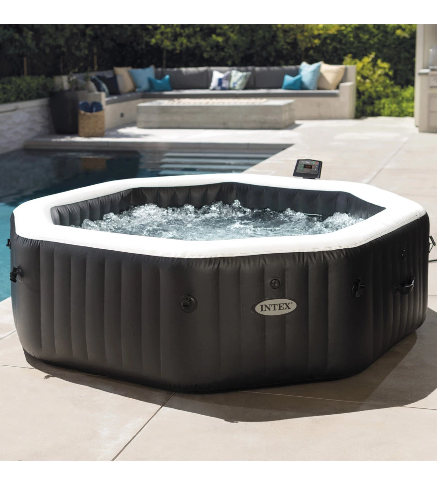 Piscina idromassaggio gonfiabile ottagonale intex "jet & bubble deluxe" 4 persone 181x181x71cm