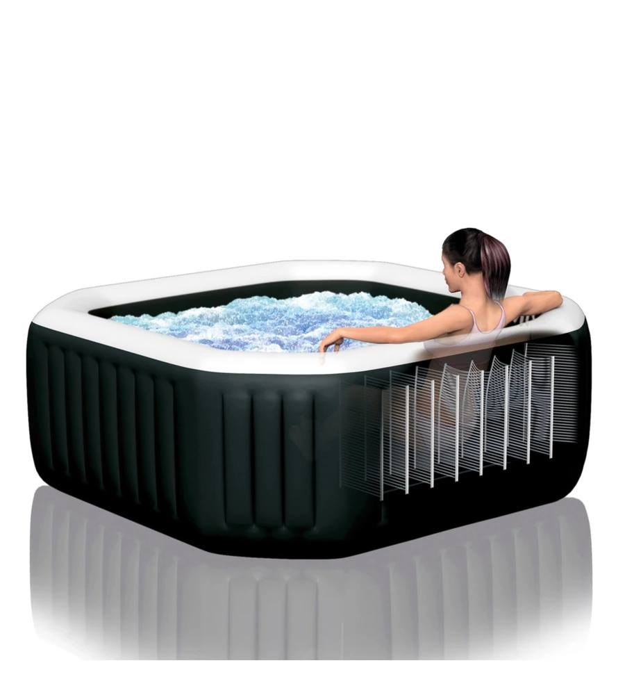 Piscina idromassaggio gonfiabile ottagonale intex "jet & bubble deluxe" 4 persone 181x181x71cm