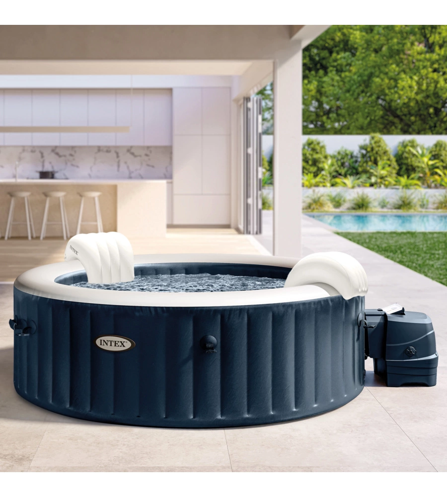 Piscina idromassaggio gonfiabile rotonda intex "bubble massage" 6 persone 216x216x71cm