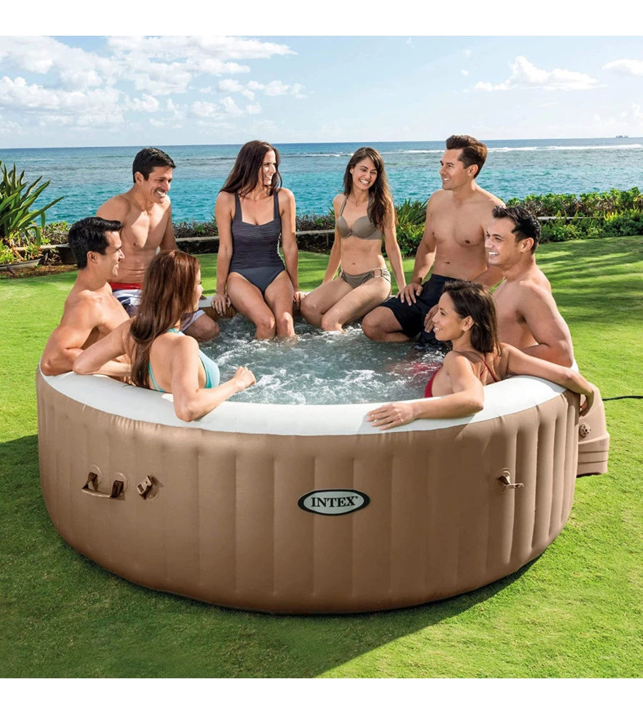 Piscina idromassaggio gonfiabile rotonda intex "bubble massage" 8 persone 236x236x71cm