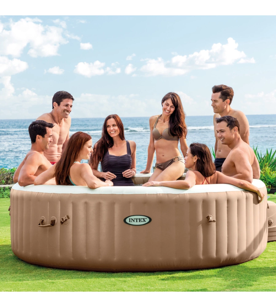 Piscina idromassaggio gonfiabile rotonda intex "bubble massage" 8 persone 236x236x71cm