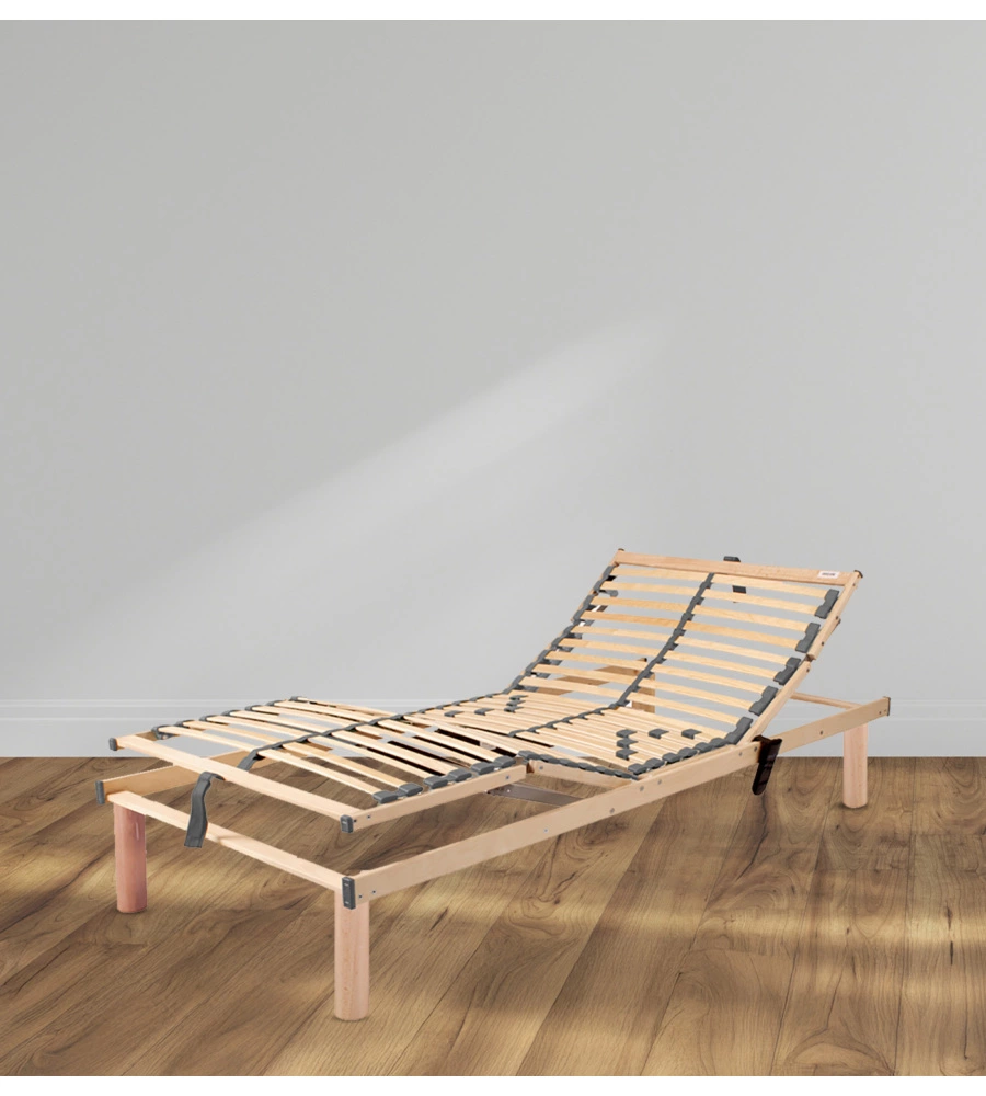 Rete singola "eco relax" motorizzata wireless in legno di betulla, 80x190 cm