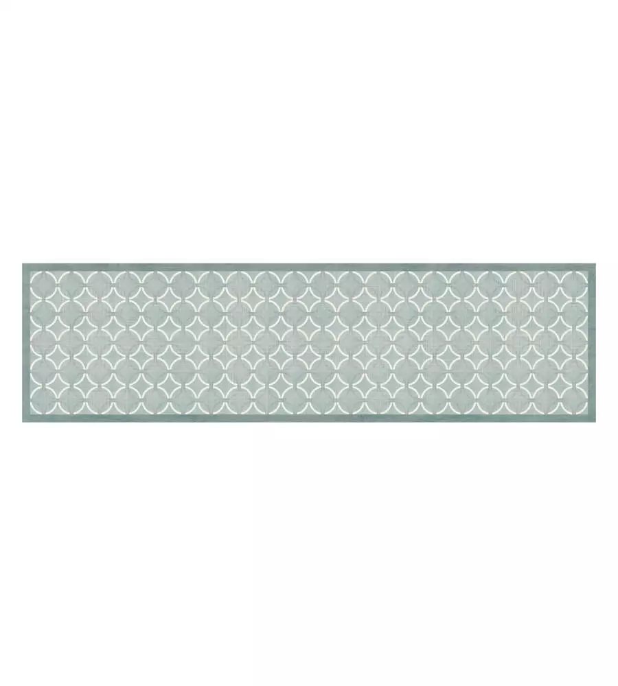 Passatoia in vinile "runner" fantasia "old style green", 180x50 cm