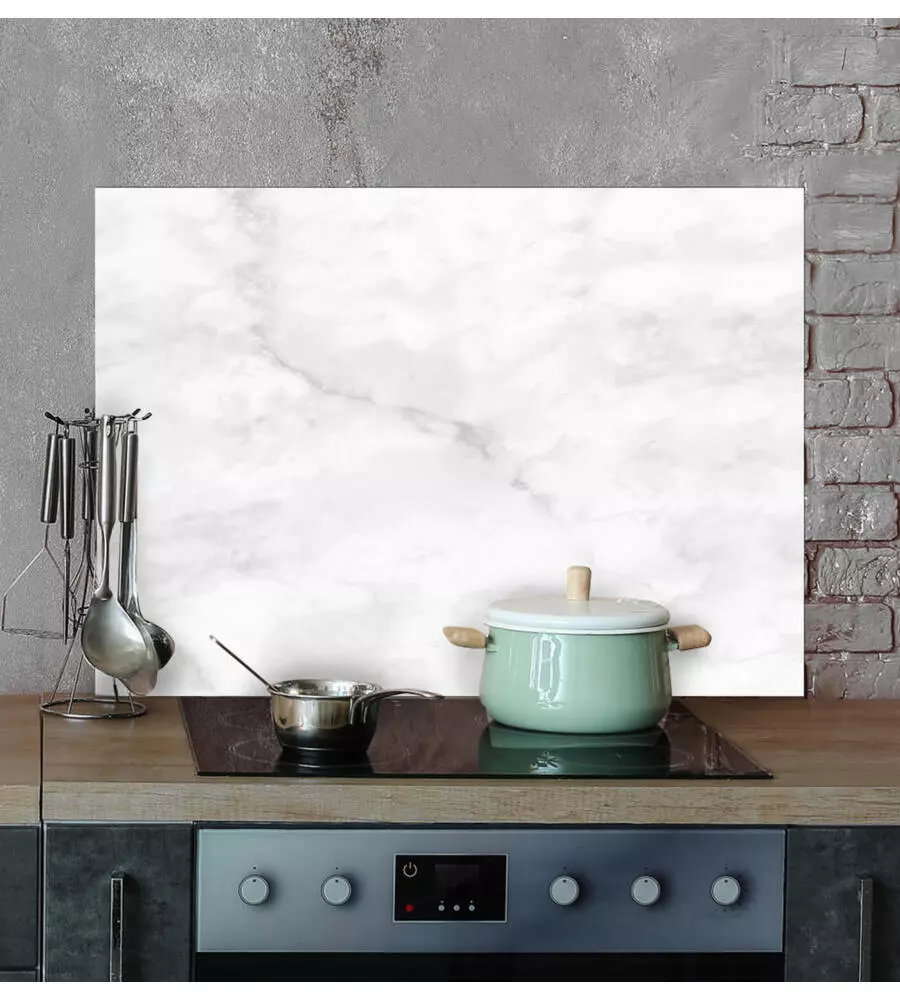 Paraschizzi da cucina in alluminio fantasia "marble", 72x48 cm