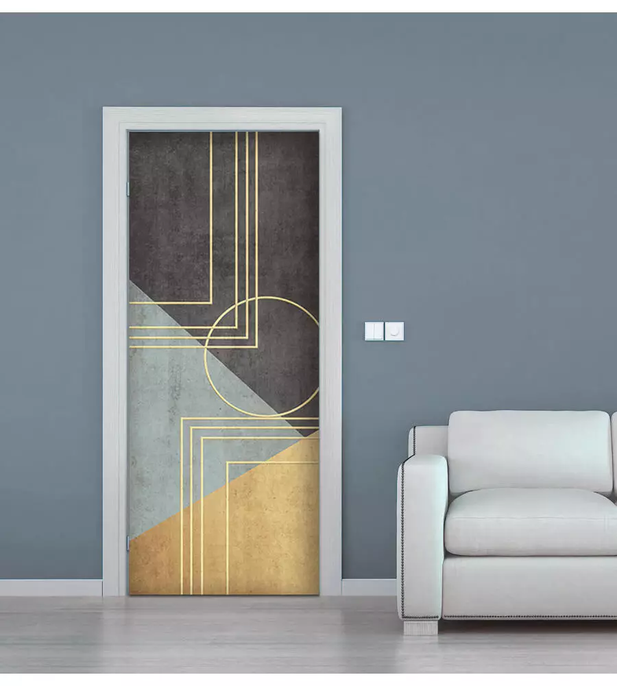 Rivestimento per porta in vinile fantasia "golden wall", 210x83 cm