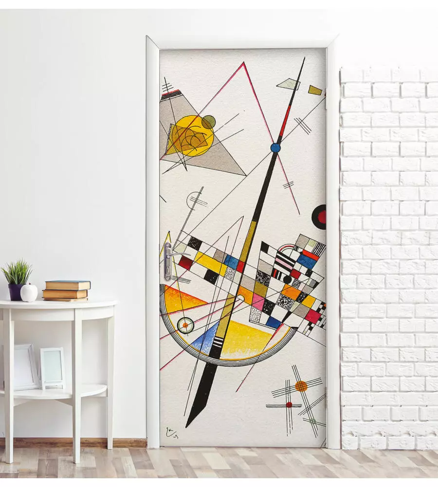 Rivestimento per porta in vinile fantasia "kandinsky", 210x83 cm