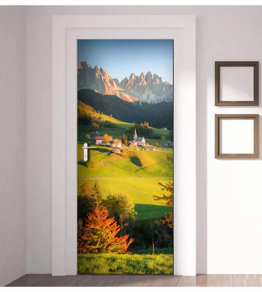 Rivestimento per porta in vinile fantasia "dolomiti", 210x83 cm