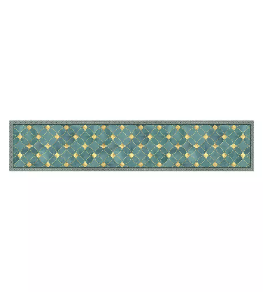 Passatoia in vinile "runner" fantasia "green gold", 240x50 cm