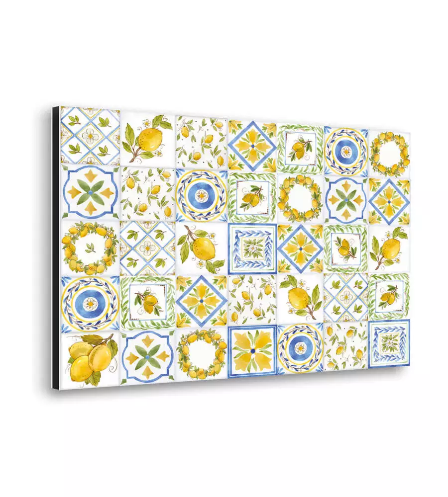 Paraschizzi da cucina in alluminio fantasia "lemon", 84x60 cm