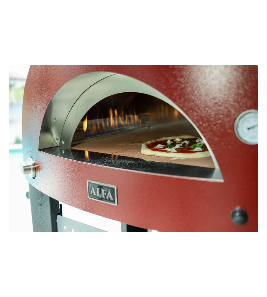 Forno pizza a gas alfa "moderno" colore rosso 2 pizze